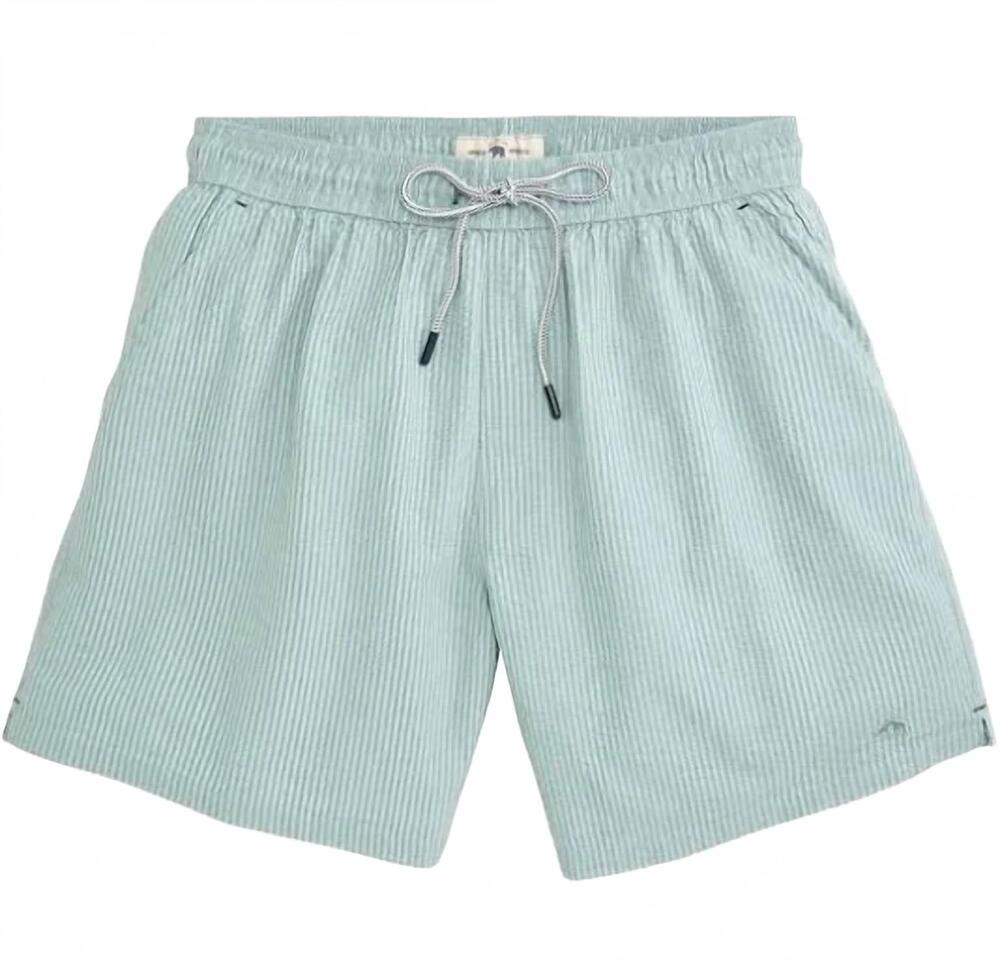 NEW ONWARD RESERVE men's coastal seersucker swim trunks in surf
